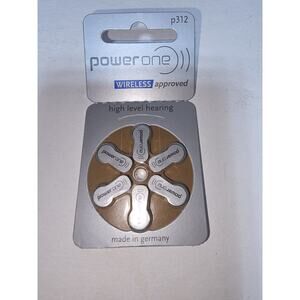 NEW Power one Size P312 Hearing Aid Batteries 6 Batteries